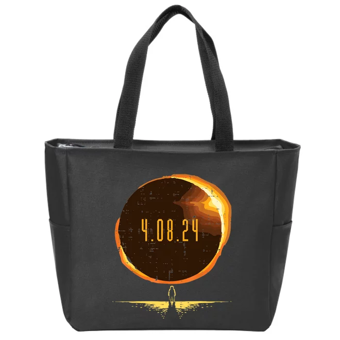 Sun Total Solar Eclipse 2024 Totality April 8 Zip Tote Bag