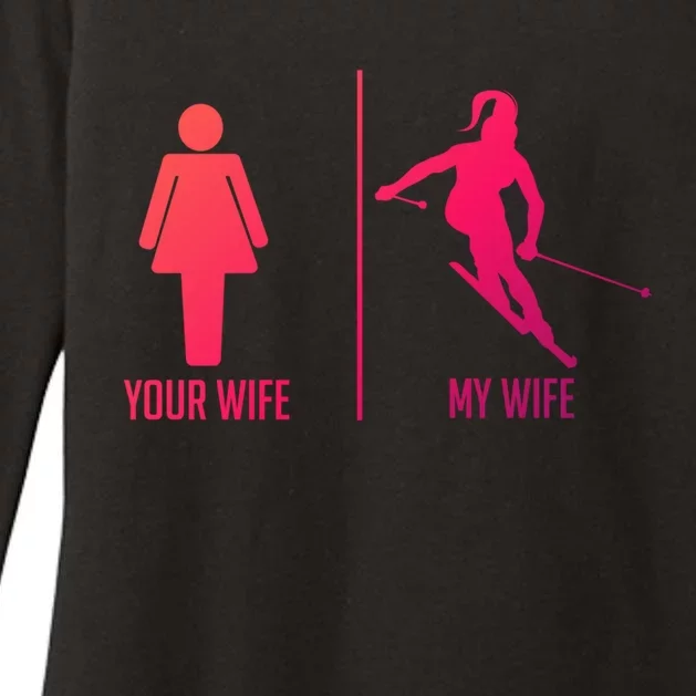 Ski Trip Skiing Wife Husband Marriage Cute Gift Womens CVC Long Sleeve Shirt