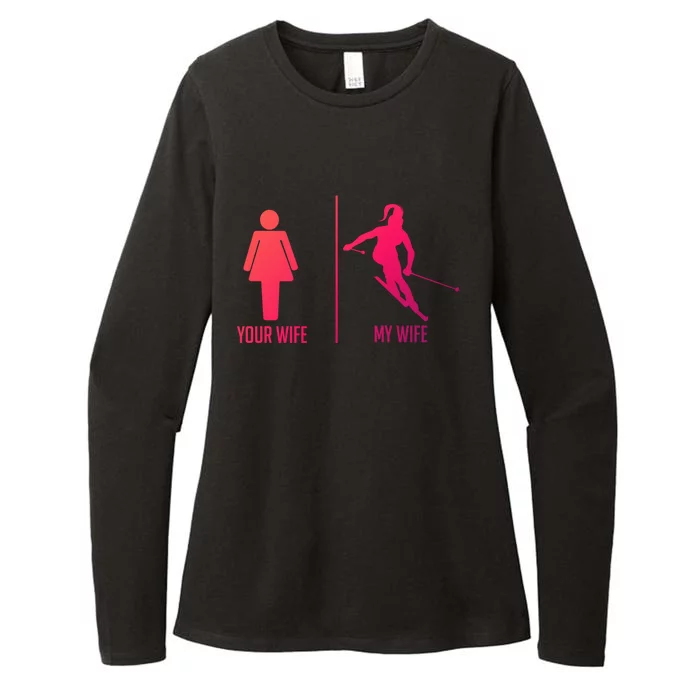 Ski Trip Skiing Wife Husband Marriage Cute Gift Womens CVC Long Sleeve Shirt