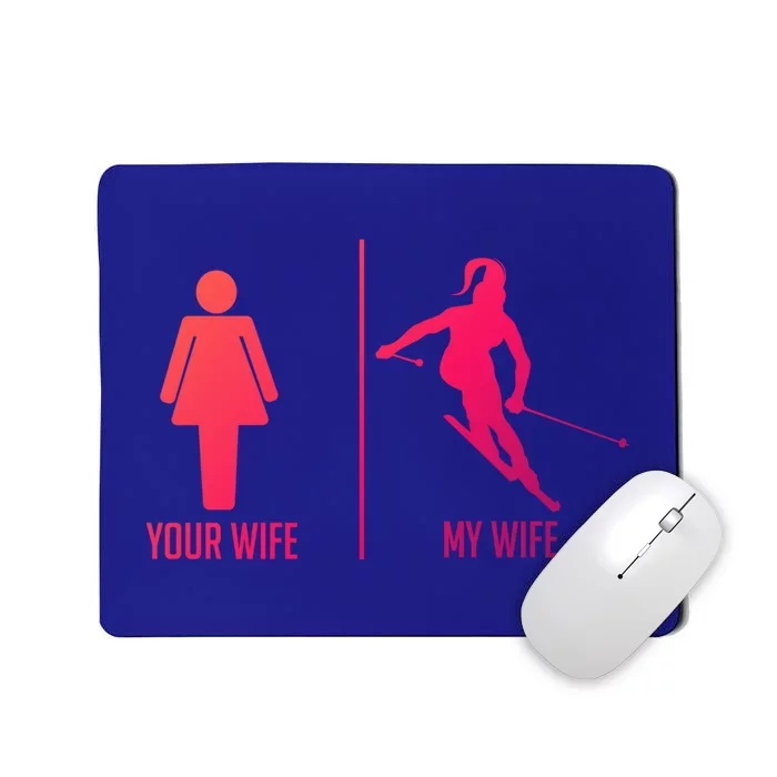 Ski Trip Skiing Wife Husband Marriage Cute Gift Mousepad