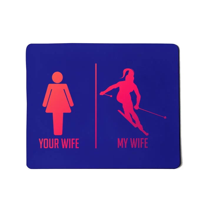 Ski Trip Skiing Wife Husband Marriage Cute Gift Mousepad