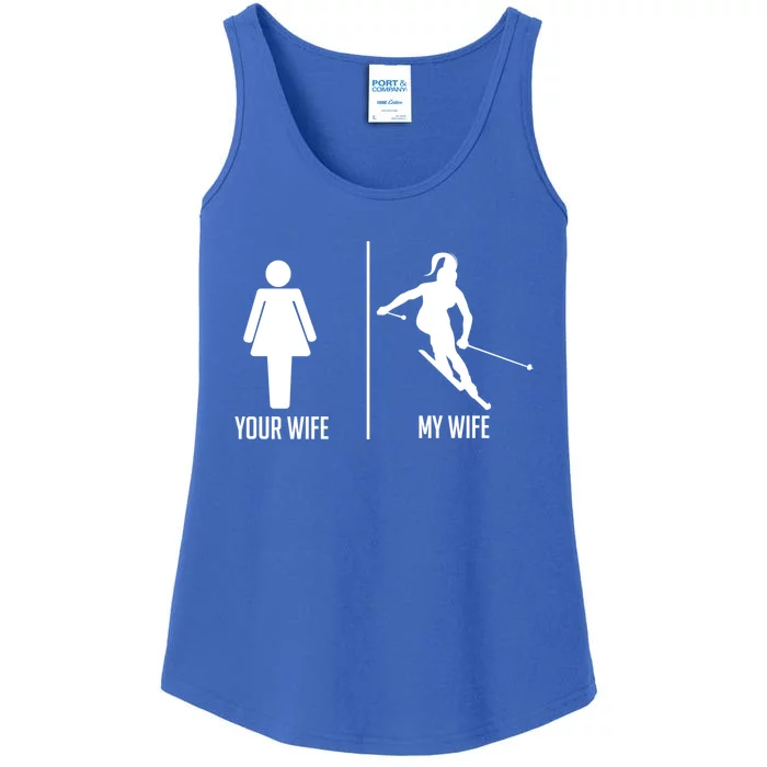 Ski Trip Skiing Wife Husband Marriage Cool Gift Ladies Essential Tank