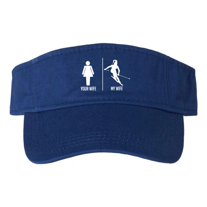 Ski Trip Skiing Wife Husband Marriage Cool Gift Valucap Bio-Washed Visor