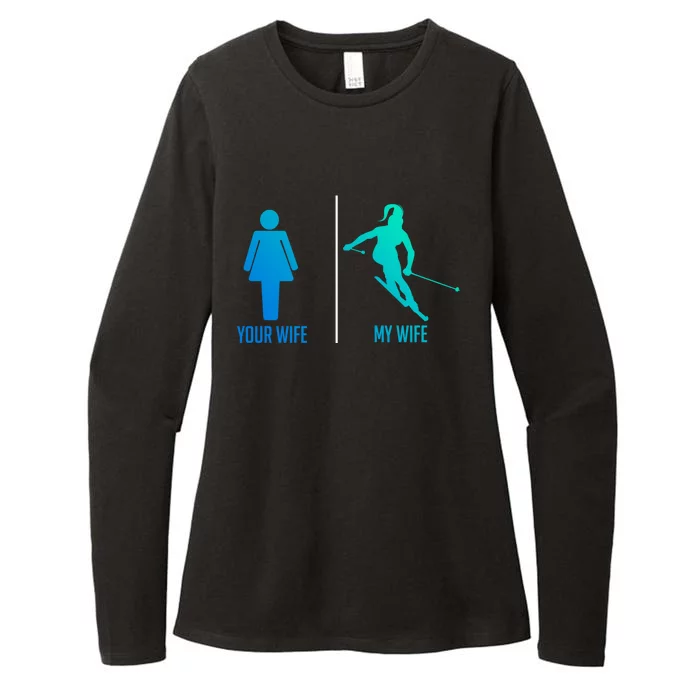 Ski Trip Skiing Wife Husband Marriage Gift Womens CVC Long Sleeve Shirt