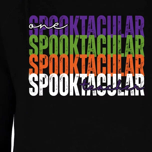 Sppoktacular Teacher Womens Funnel Neck Pullover Hood