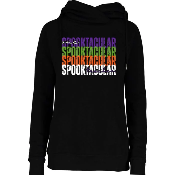 Sppoktacular Teacher Womens Funnel Neck Pullover Hood