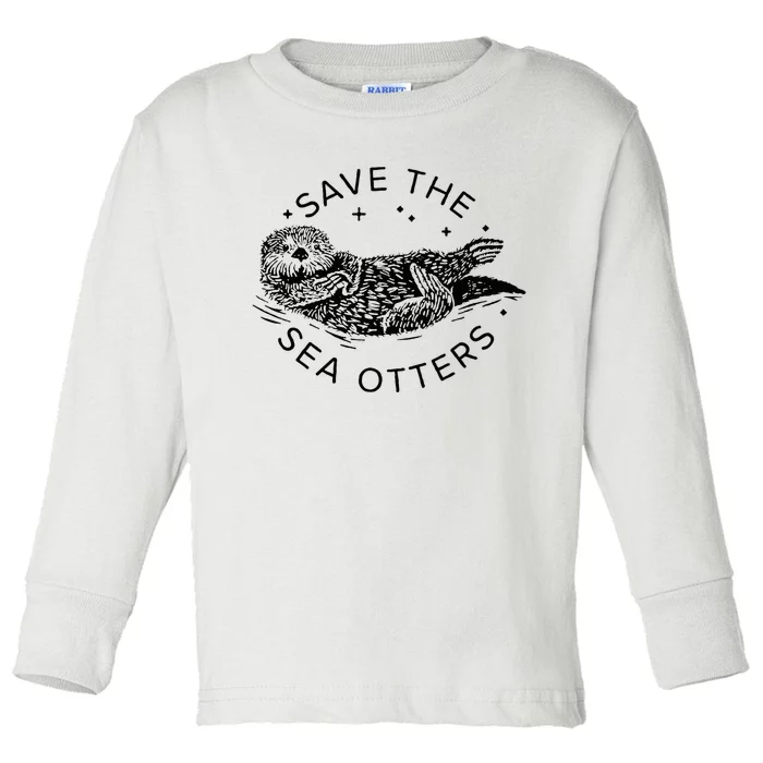 Save The Sea Otters Toddler Long Sleeve Shirt