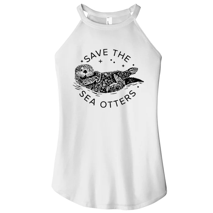 Save The Sea Otters Women’s Perfect Tri Rocker Tank