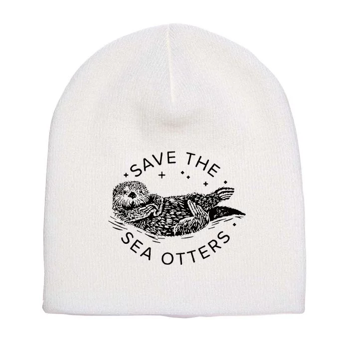 Save The Sea Otters Short Acrylic Beanie