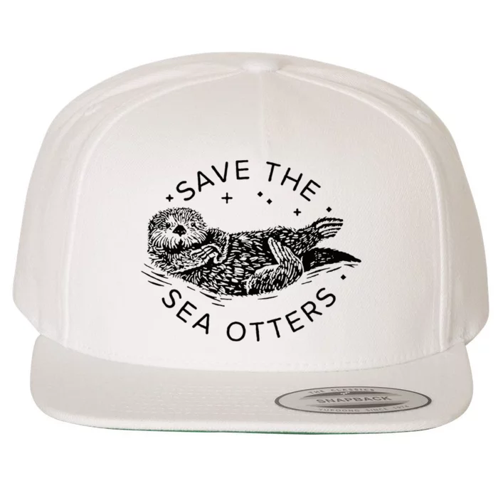 Save The Sea Otters Wool Snapback Cap