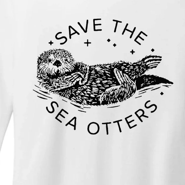 Save The Sea Otters Womens CVC Long Sleeve Shirt