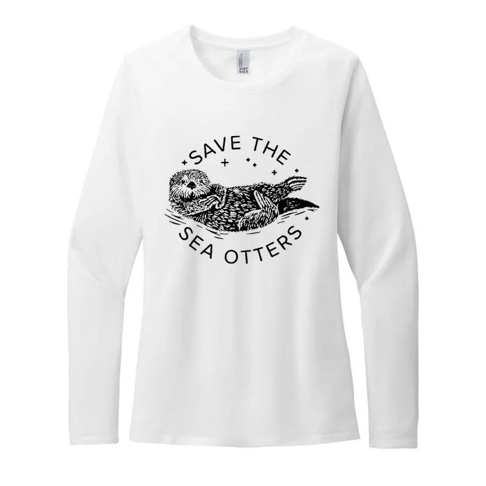 Save The Sea Otters Womens CVC Long Sleeve Shirt