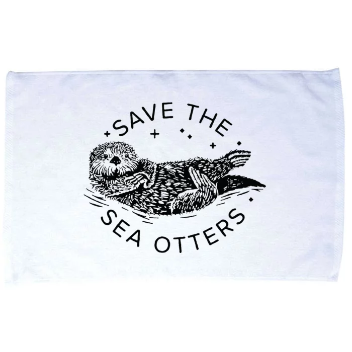 Save The Sea Otters Microfiber Hand Towel