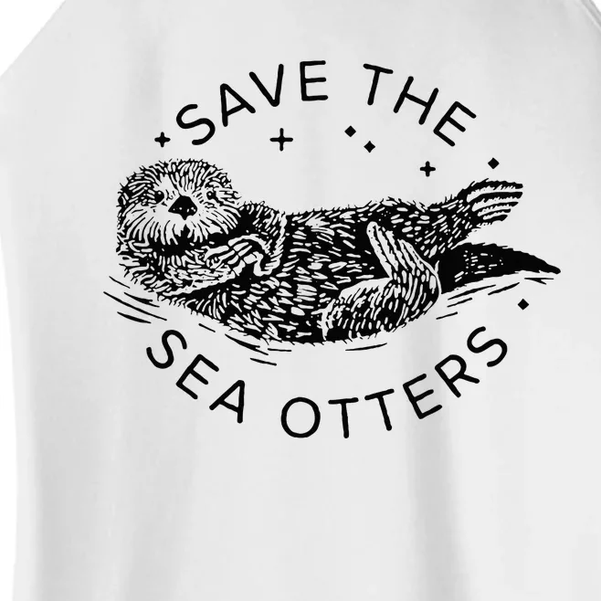 Save The Sea Otters Women’s Perfect Tri Rocker Tank