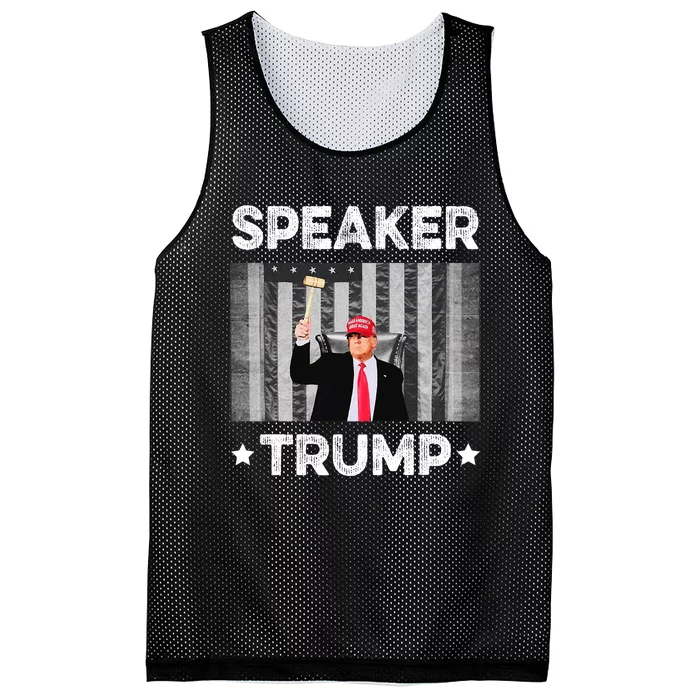 Speaker Trump | Speaker Of The House America Flag Pro Trump Mesh Reversible Basketball Jersey Tank