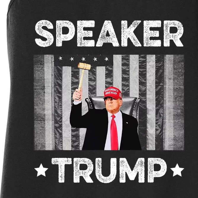 Speaker Trump | Speaker Of The House America Flag Pro Trump Women's Racerback Tank