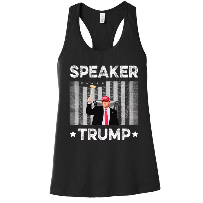 Speaker Trump | Speaker Of The House America Flag Pro Trump Women's Racerback Tank