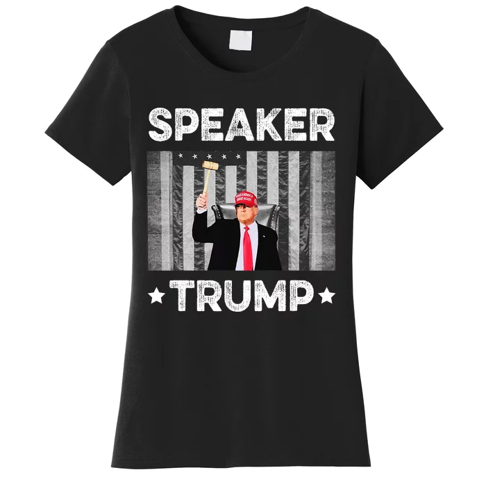 Speaker Trump | Speaker Of The House America Flag Pro Trump Women's T-Shirt