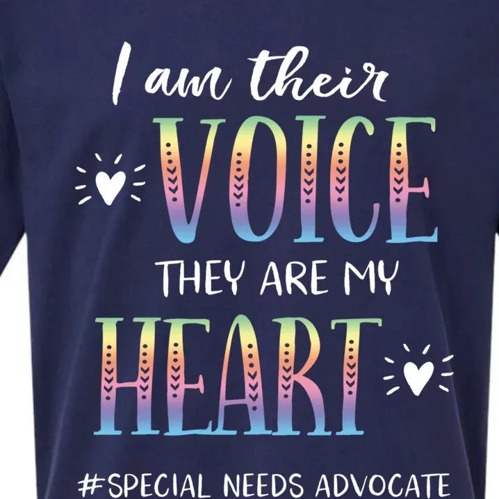 Sped Teacher Special Needs Advocate Gift I Am Their Voice Gift Sueded Cloud Jersey T-Shirt