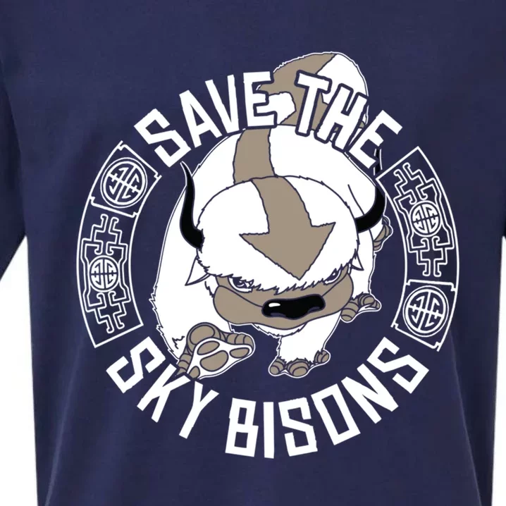 Save The Sky Bisons With Bison Head Gift Sueded Cloud Jersey T-Shirt