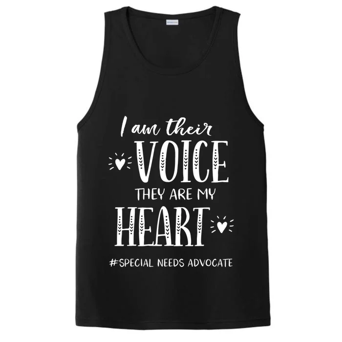 Sped Teacher Special Needs Advocate Gift I Am Their Voice Funny Gift Performance Tank