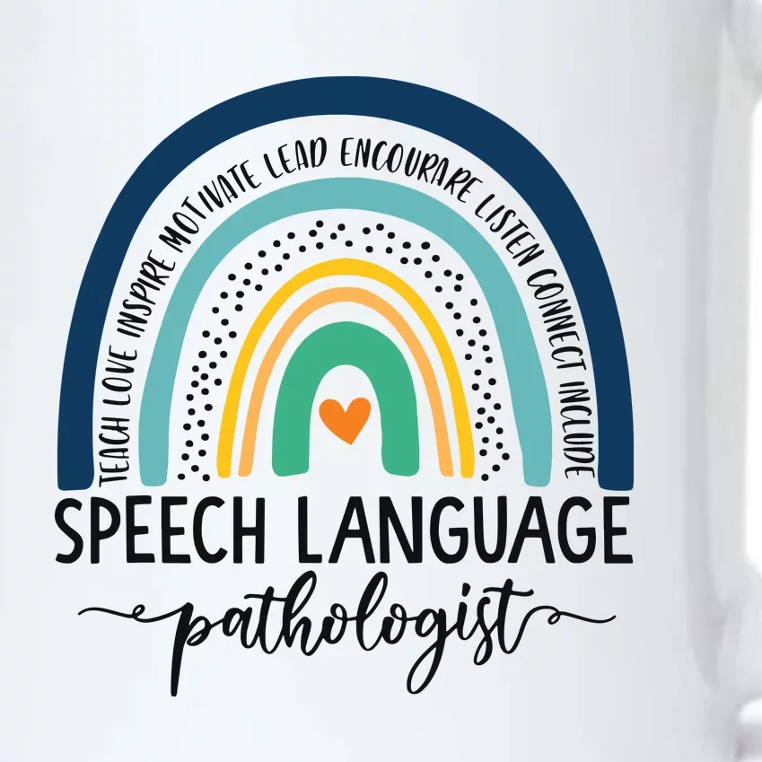 Speech Therapy Speech Language Pathologist SLP Boho Rainbow Black Color Changing Mug