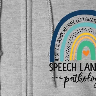 Speech Therapy Speech Language Pathologist SLP Boho Rainbow Full Zip Hoodie