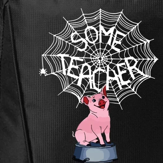 Some Teacher Spiderweb Pig City Backpack