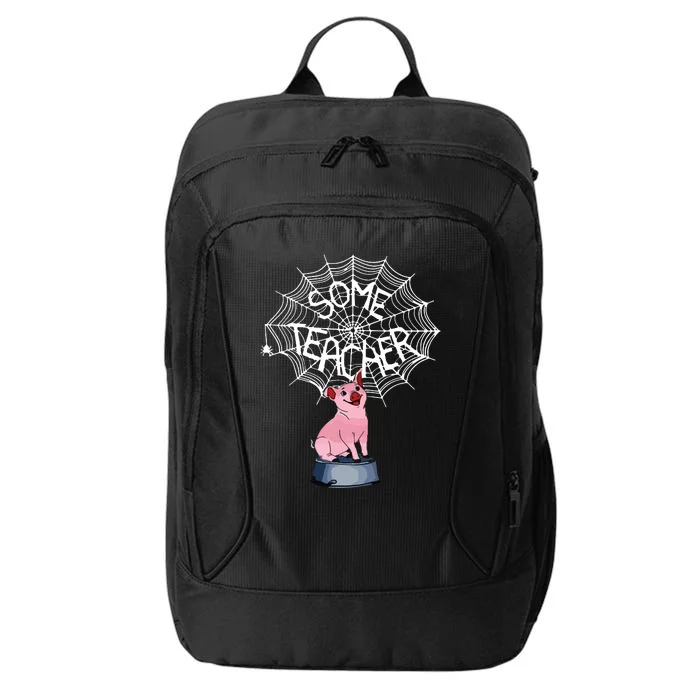 Some Teacher Spiderweb Pig City Backpack