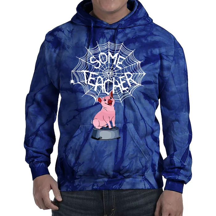 Some Teacher Spiderweb Pig Tie Dye Hoodie