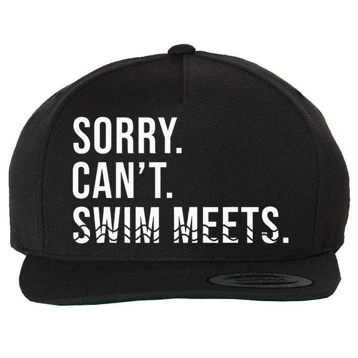 Swim Tees Sorry Can't Swim Meets Funny Swimming Wool Snapback Cap