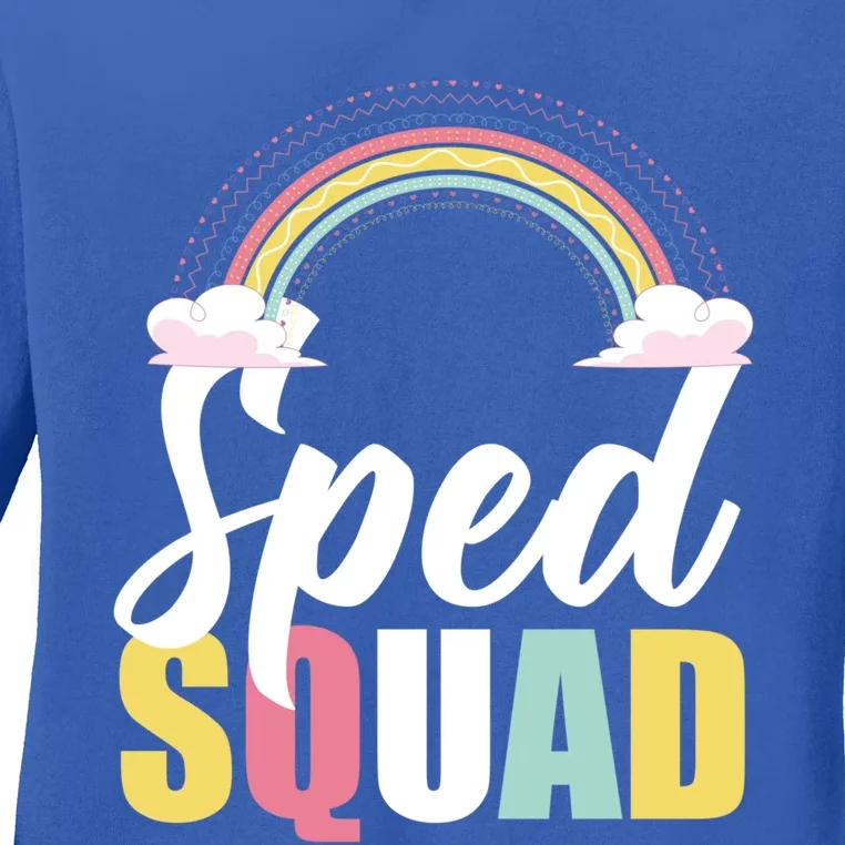 Sped Teacher Sped Squad Rainbow Special Education Teacher Gift Ladies Long Sleeve Shirt