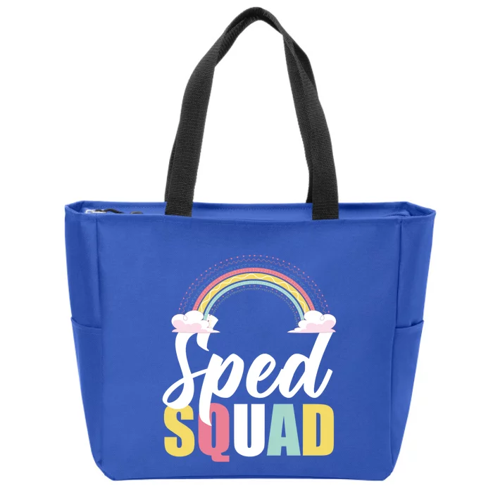 Sped Teacher Sped Squad Rainbow Special Education Teacher Gift Zip Tote Bag