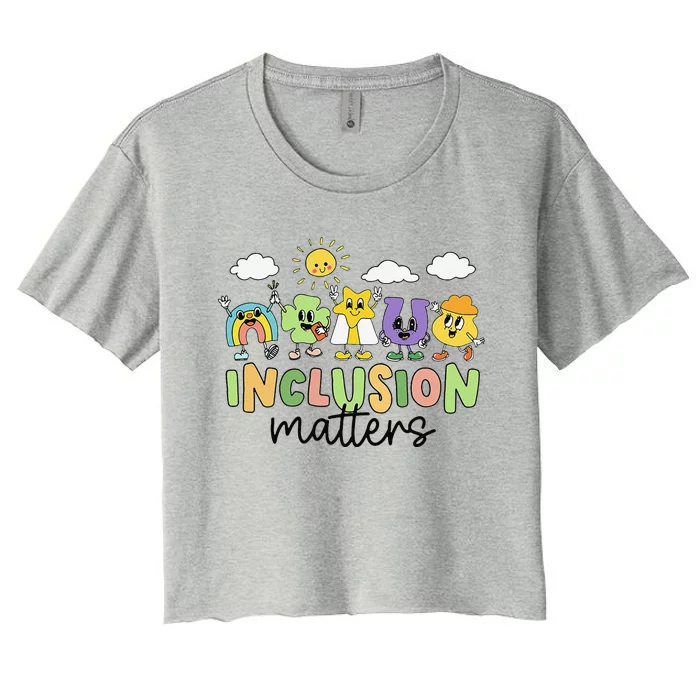 Sped Teacher St Patricks Day Inclusion Matter Neurodiversity Women's Crop Top Tee