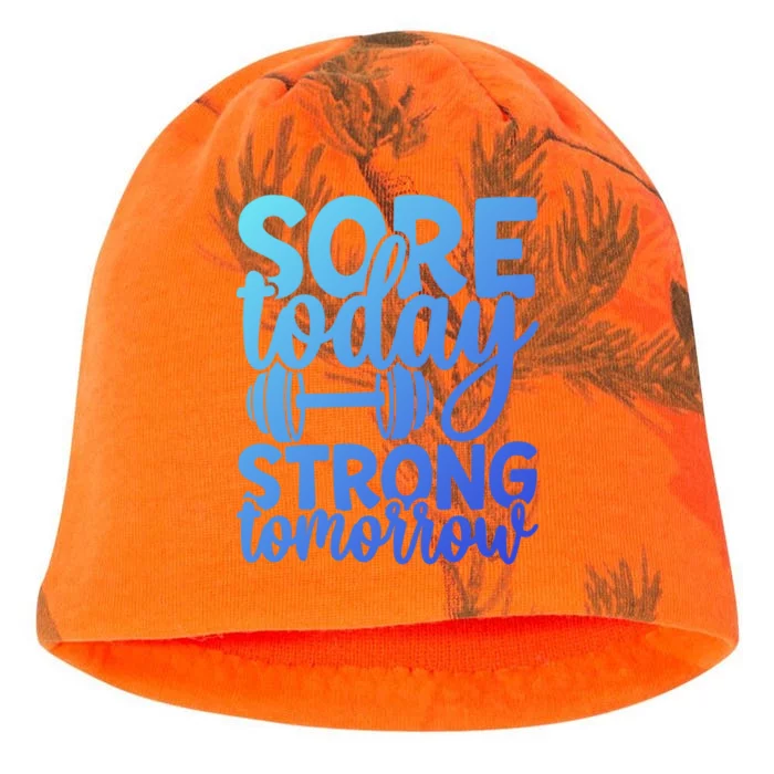 Sore Today Strong Tomorrow Gym Workout Motivational Gift Kati - Camo Knit Beanie