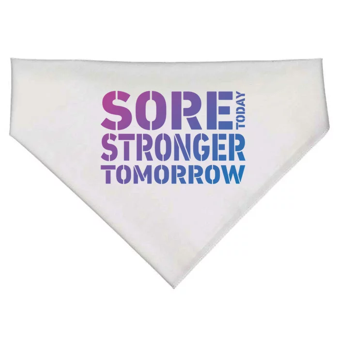 Sore Today Stronger Tomorrow Get In Shape Exercise And Workout Gift USA-Made Doggie Bandana