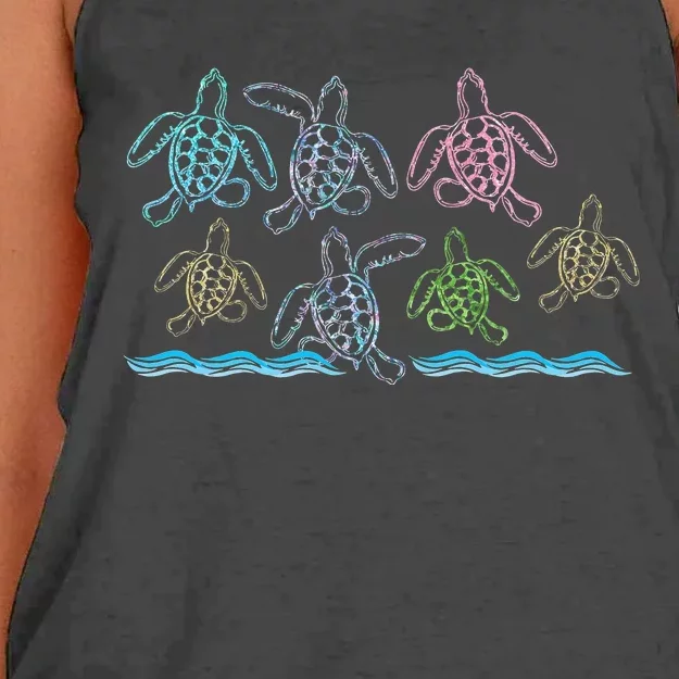 Sea Turtle Women's Knotted Racerback Tank