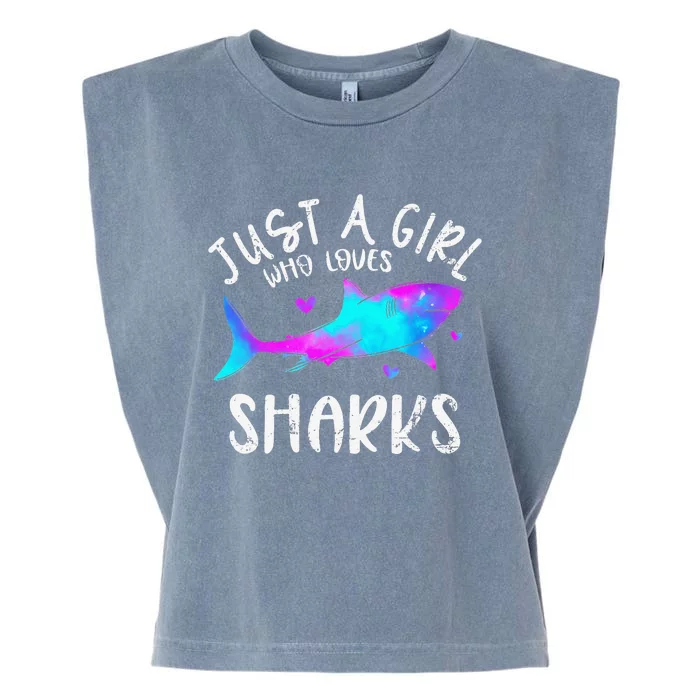 Shark Tshirt Shark Lover Tshirt Girls Funny Shark Garment-Dyed Women's Muscle Tee