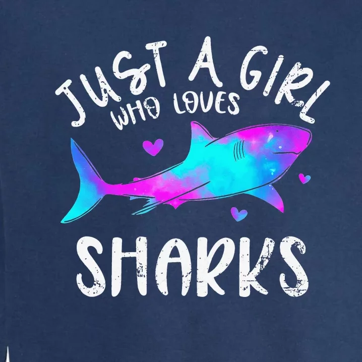 Shark Tshirt Shark Lover Tshirt Girls Funny Shark Garment-Dyed Sweatshirt