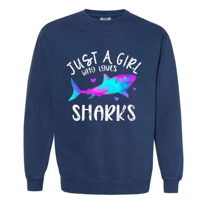 Shark Tshirt Shark Lover Tshirt Girls Funny Shark Garment-Dyed Sweatshirt