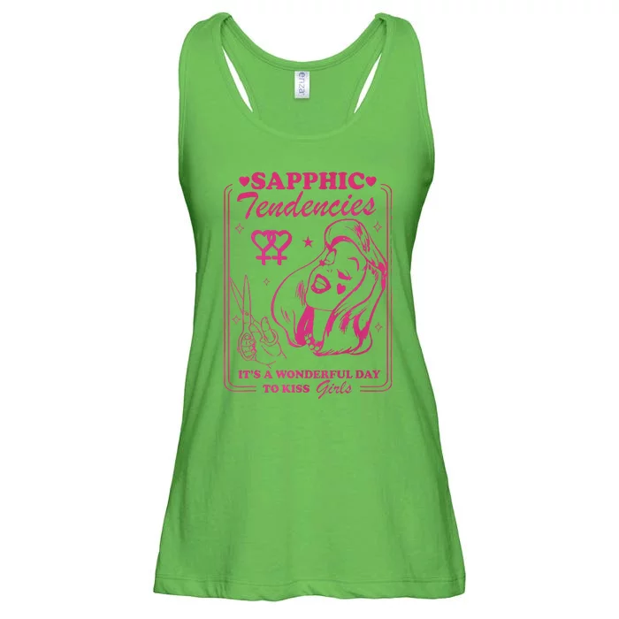 Sapphic Tendencies Sapphic Retro Lesbian Ladies Essential Flowy Tank