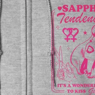 Sapphic Tendencies Sapphic Retro Lesbian Full Zip Hoodie