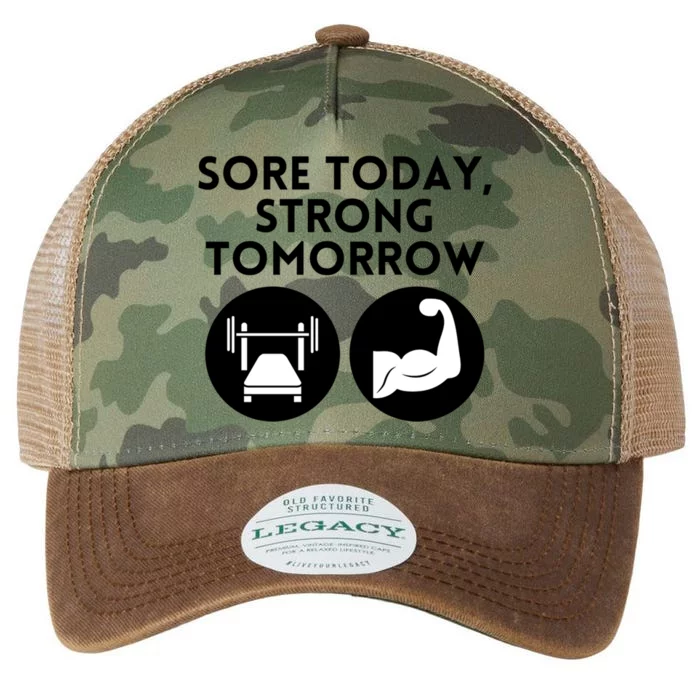 Sore Today Strong Tomorrow Motivational Design Gift Legacy Tie Dye Trucker Hat