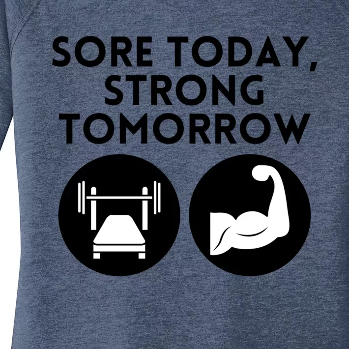 Sore Today Strong Tomorrow Motivational Design Gift Women's Perfect Tri Tunic Long Sleeve Shirt