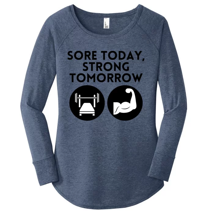 Sore Today Strong Tomorrow Motivational Design Gift Women's Perfect Tri Tunic Long Sleeve Shirt