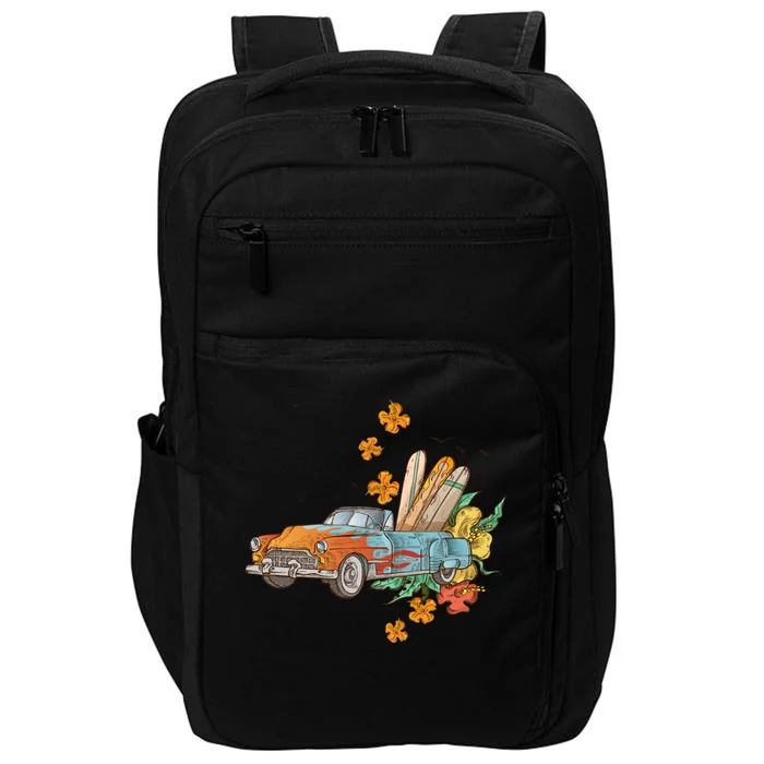 Surfing Tropical Summer Retro Truck Impact Tech Backpack