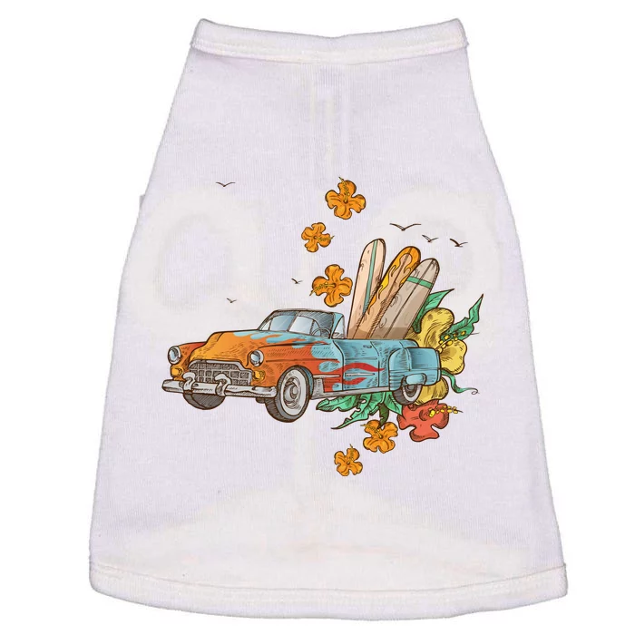 Surfing Tropical Summer Retro Truck Doggie Tank