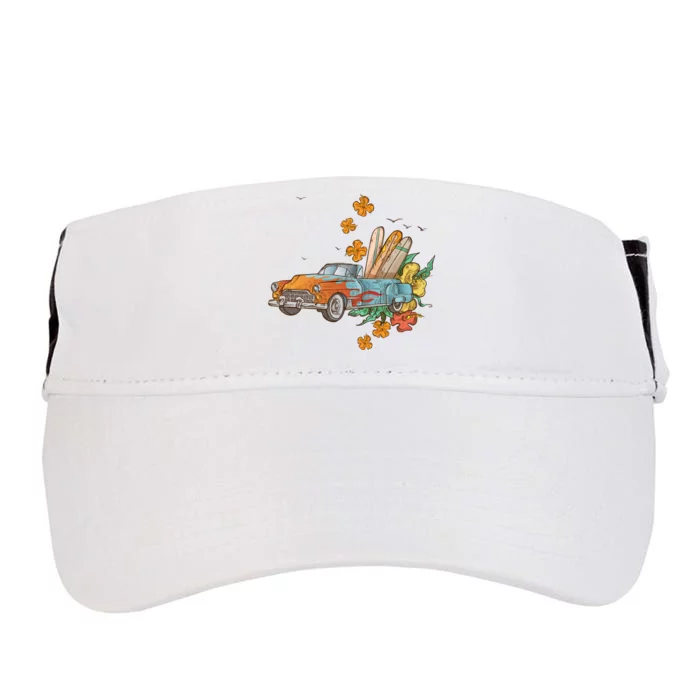 Surfing Tropical Summer Retro Truck Adult Drive Performance Visor