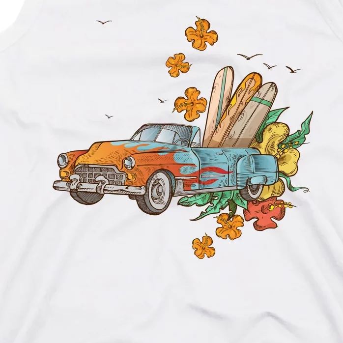 Surfing Tropical Summer Retro Truck Tank Top