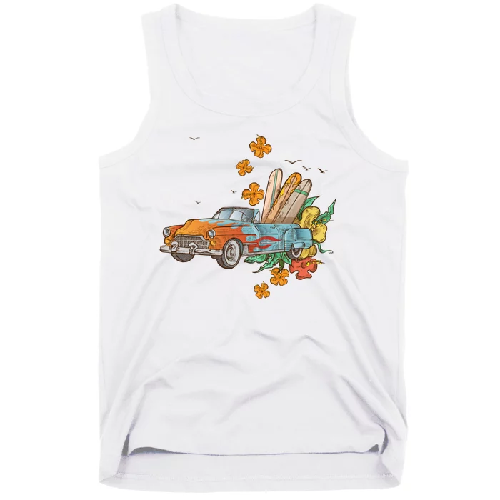 Surfing Tropical Summer Retro Truck Tank Top